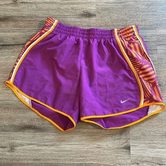 NIKE Dri-Fit Lined Pink & Orange Athletic Running Shorts - Picture 1 of 10